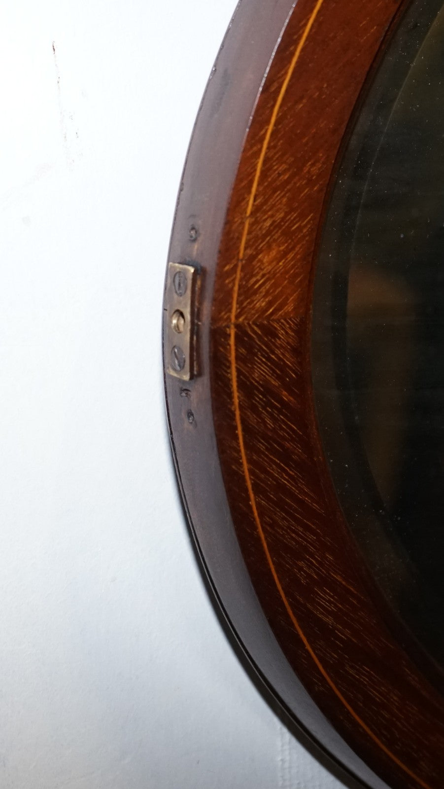 ANTIQUE CIRCA 1910 EDWARDIAN OVAL WALL BEVELED MIRROR