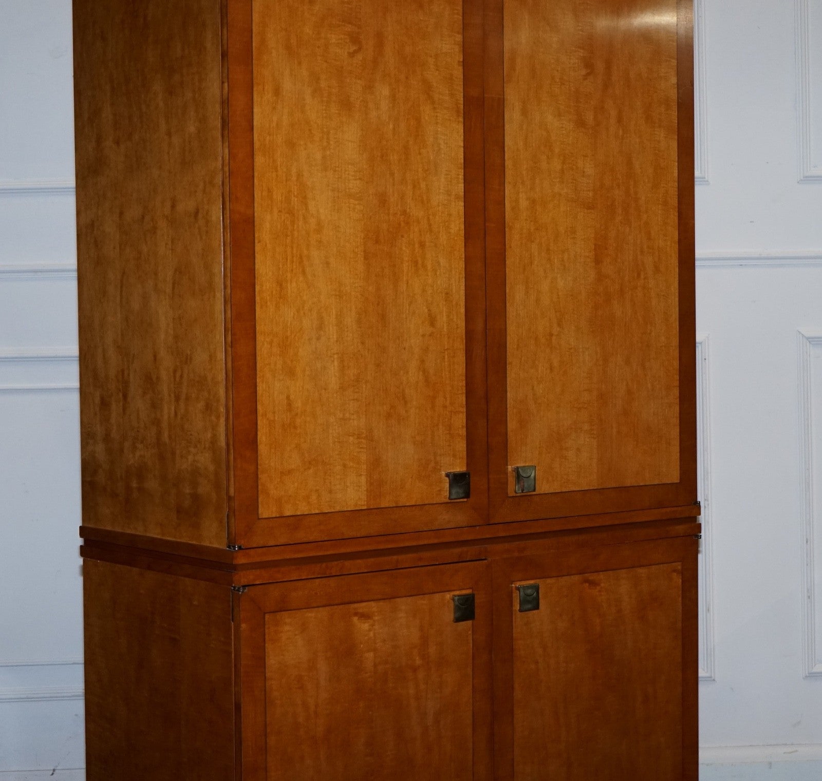 AMERICAN HICKORY WHITE GENESIS BIEDERMEIER SATIN WOOD ARMOIRE OR TV CABINET