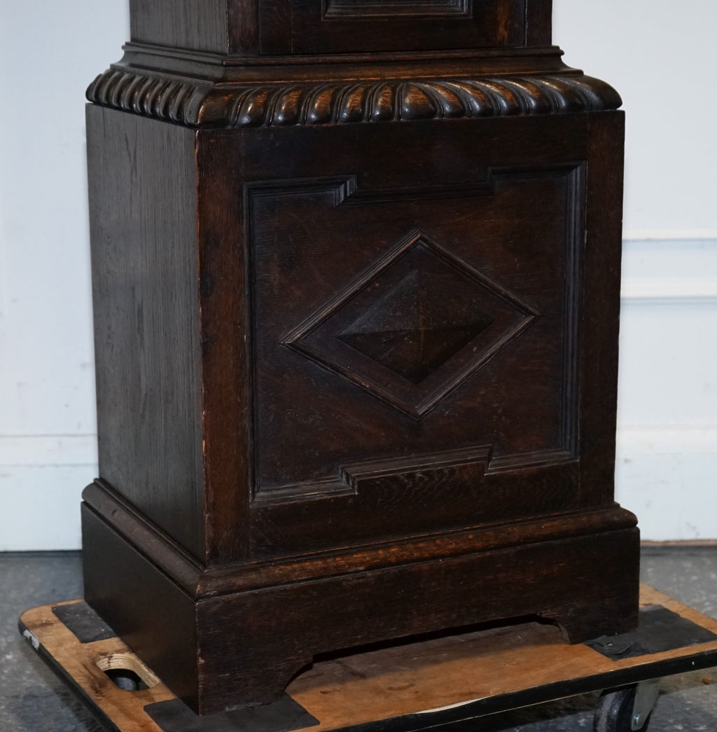 ANTIQUE ENGLISH ARTS & CRAFTS 8 DAY LONGCASE GRANDFATER CLOCK BY MAPLE LONDON