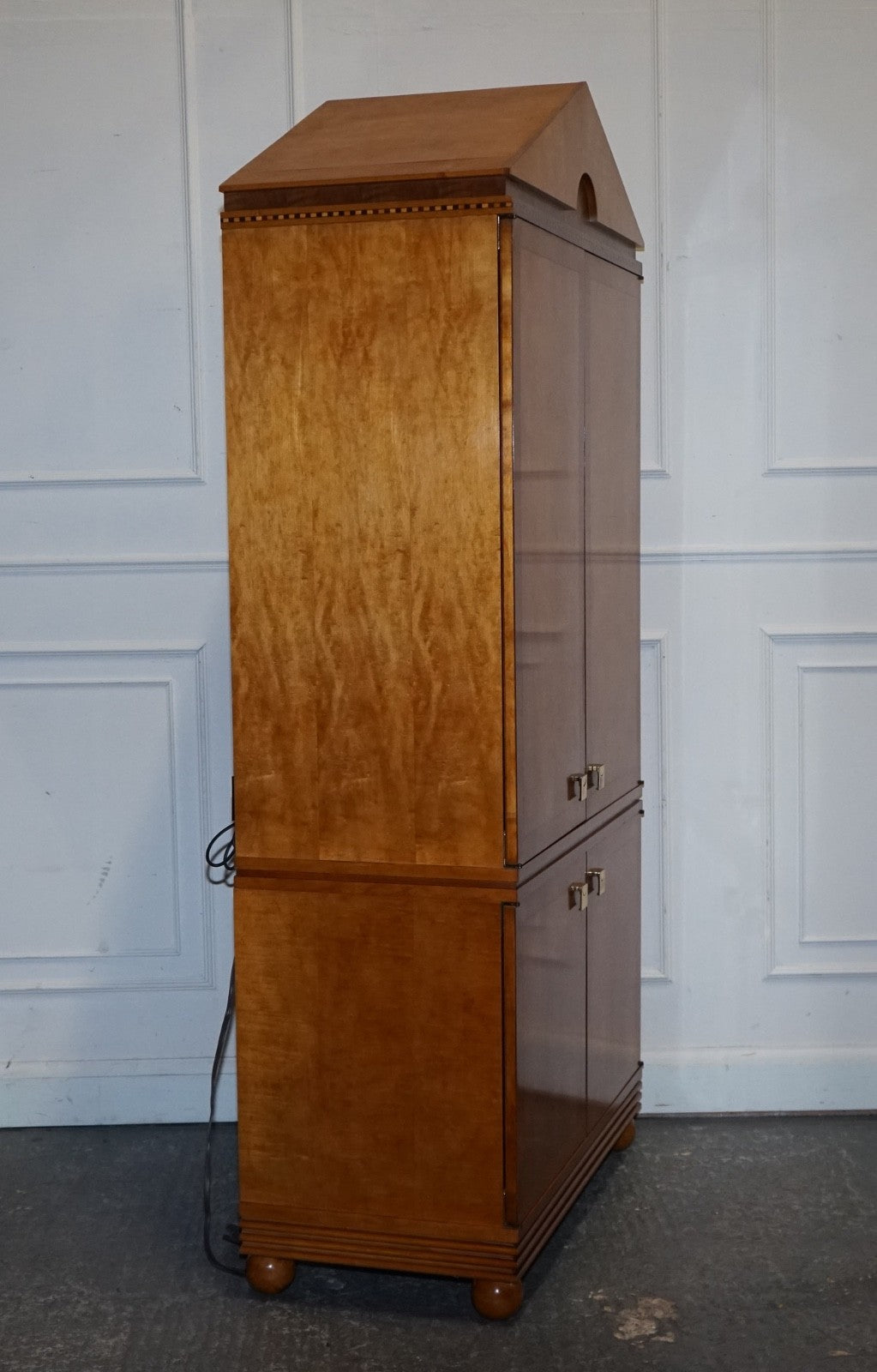 AMERICAN HICKORY WHITE GENESIS BIEDERMEIER SATIN WOOD ARMOIRE OR TV CABINET