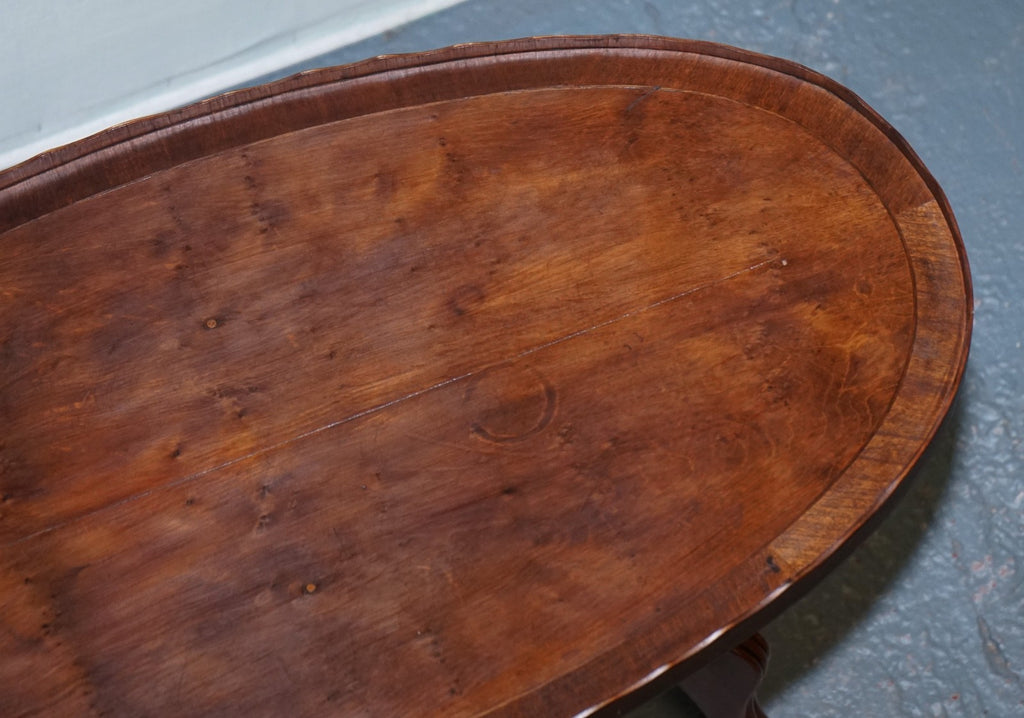VINTAGE OVAL SCALLOPED EDGE OCCASIONAL SIDE TABLE