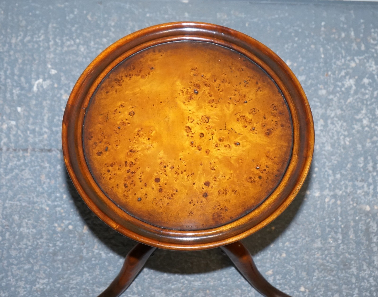 VINTAGE BRIGHTS OF NETTLEBED BURR WALNUT SIDE END WINE TABLE