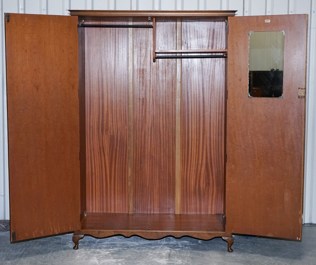 ART DECO STYLE ENGLISH WALNUT DOUBLE DOOR WARDROBE MADE BY DILLON, ENGLAND