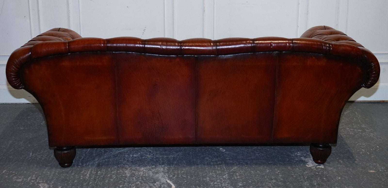 RESTORED HAND DYED LEATHER 2.5 SEATER CHESTERFIELD TETRAD OSCAR SOFA