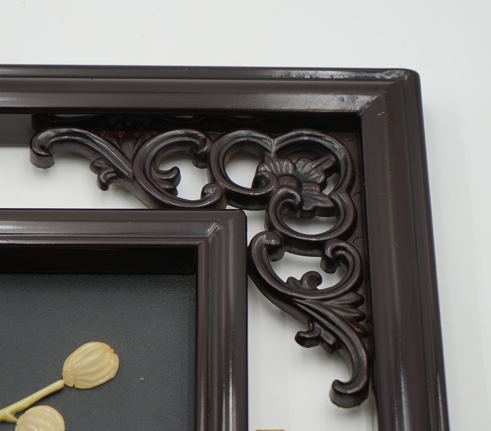 MEIJ JAPANESE EBONISED SHIBAYAMA WALL PANEL DECORATIVE FLOWERS
