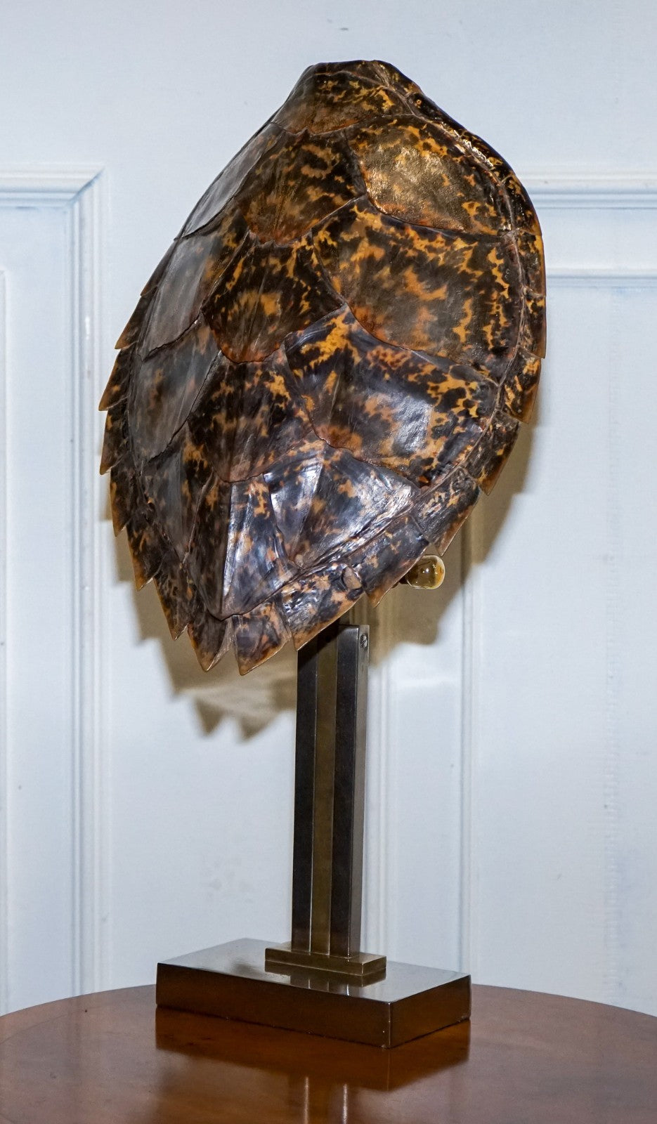 CIRCA 1960'S RARE TURTLE TORTOISE TABLE LAMP ON ART DECO STYLE STAND