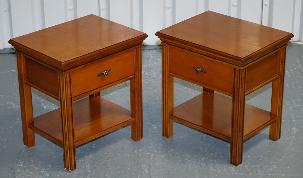 VINTAGE FRENCH STYLE CHERRY WOOD NIGHTSTANDS BEDSIDE TABLES