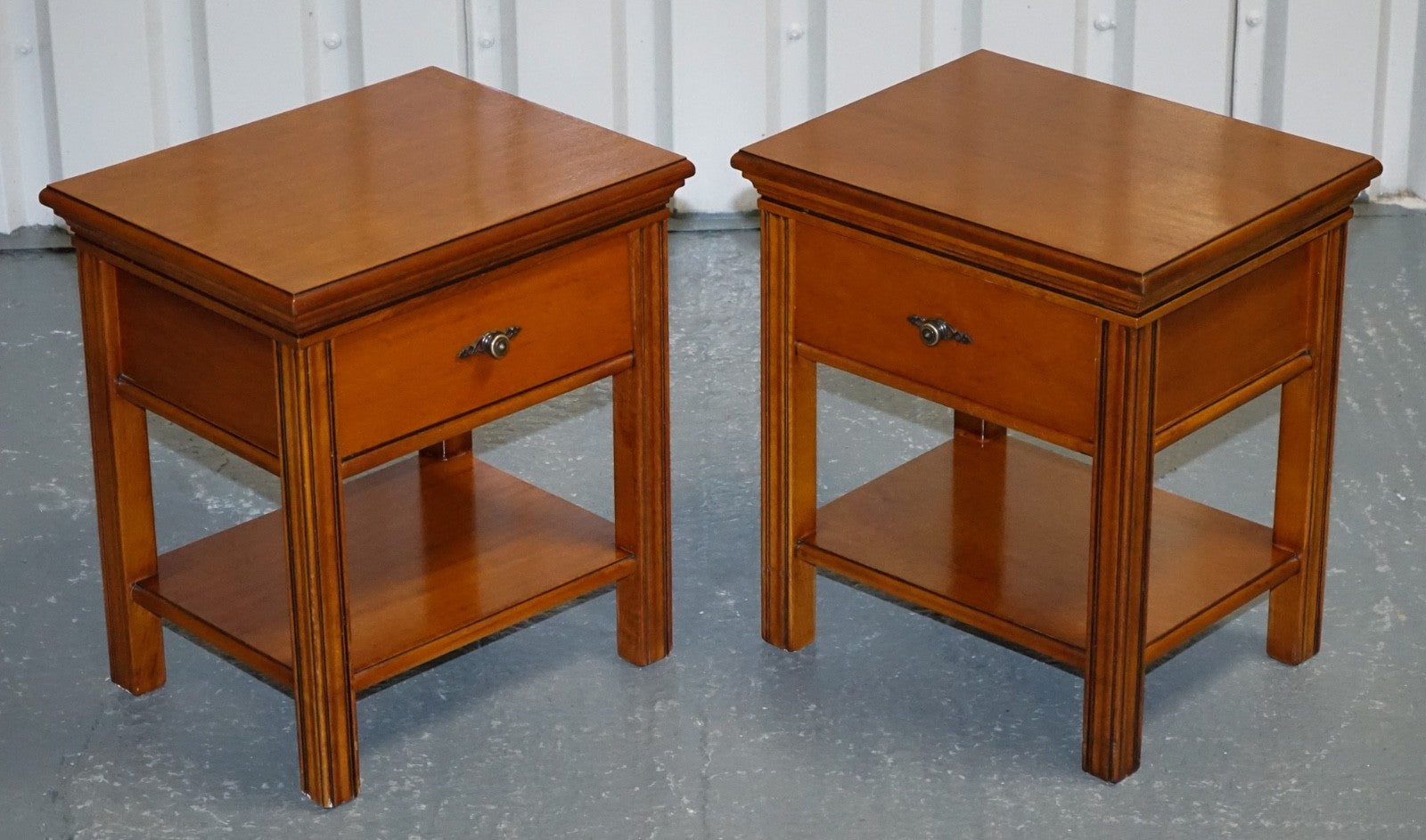 VINTAGE FRENCH STYLE CHERRY WOOD NIGHTSTANDS BEDSIDE TABLES