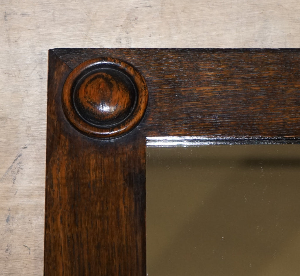 ANTIQUE CIRCA 1900 JACOBEAN STYLE PAIR OF RECTANGULAR WALL MIRRORS