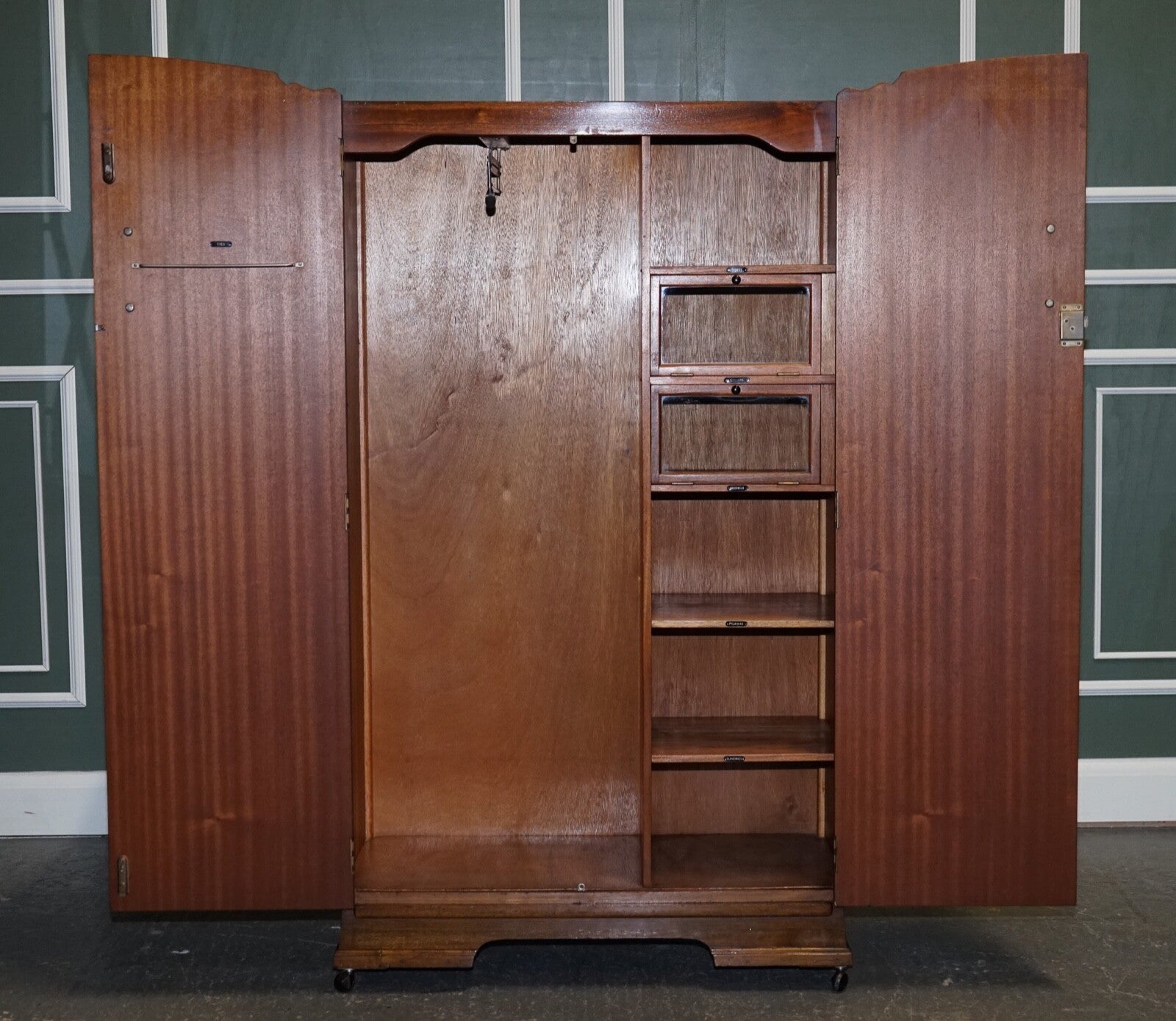 PETITE VINTAGE ART DECO OAK TWO DOOR WARDROBE