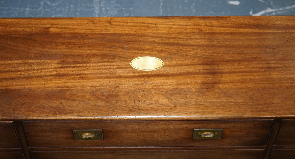 1950'S ENGLISH BEVAN FUNNEL MILITARY CAMPAIGN SIDEBOARD BRASS FITTINGS