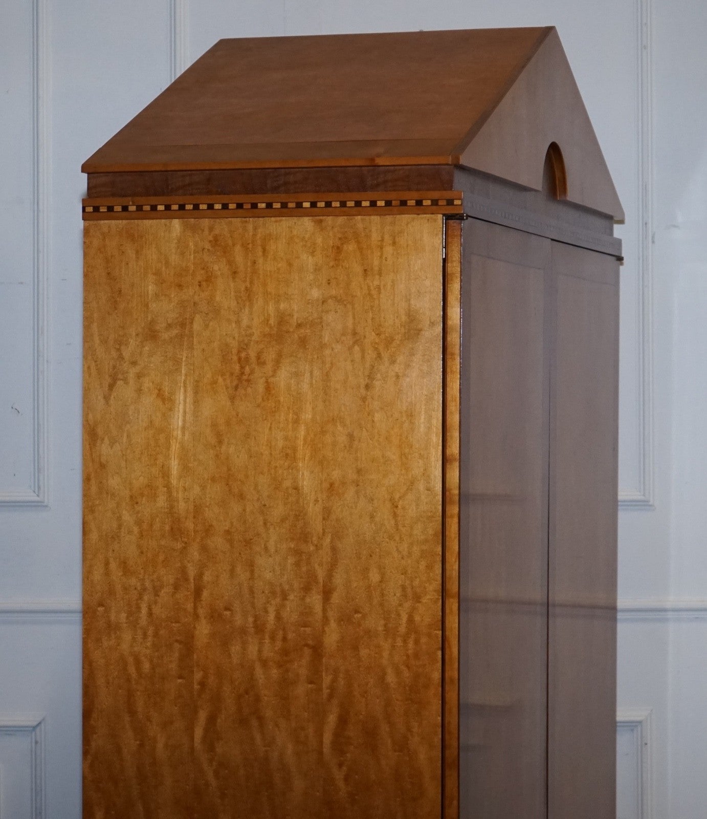 AMERICAN HICKORY WHITE GENESIS BIEDERMEIER SATIN WOOD ARMOIRE OR TV CABINET