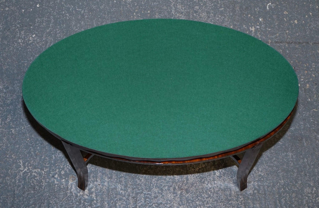ANTIQUE RESTORED GEORGE III OVL SERVING TRAY AND TABLE WITH  SCALLOPED GALLERY