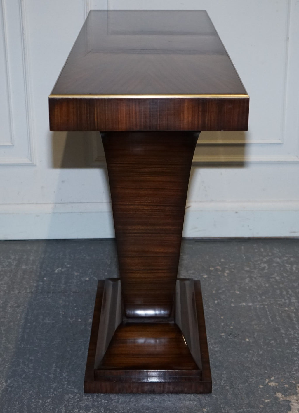 ART DECO EXOTIC MORADO & BRASS VANCUCCI SUNBURST CONSOLE BY THEODORE ALEXANDER