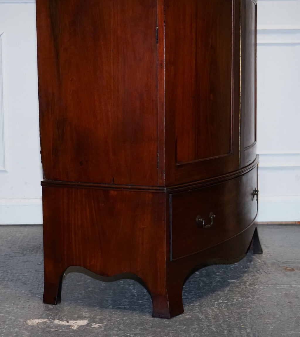 ANTIQUE ENGLISH GEORGE III LINEN PRESS CONVERTED TO WARDROBE