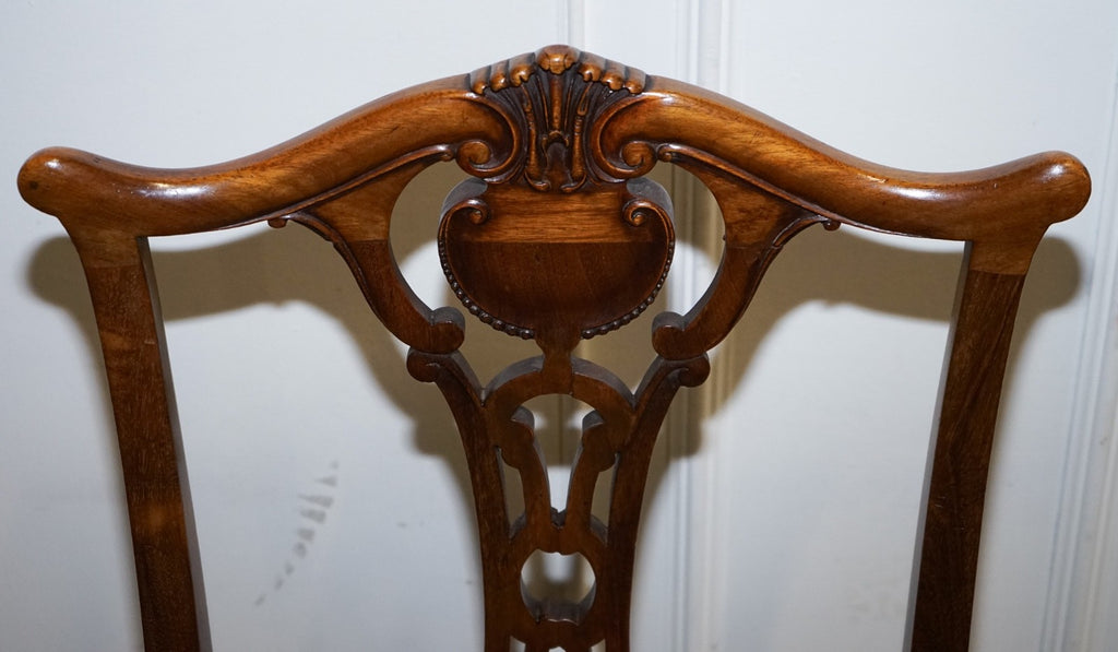 SCOTTISH VICTORIAN SET 12 RESTORED DYED LEATHER DINING CHAIRS BY JOHN TAYLOR