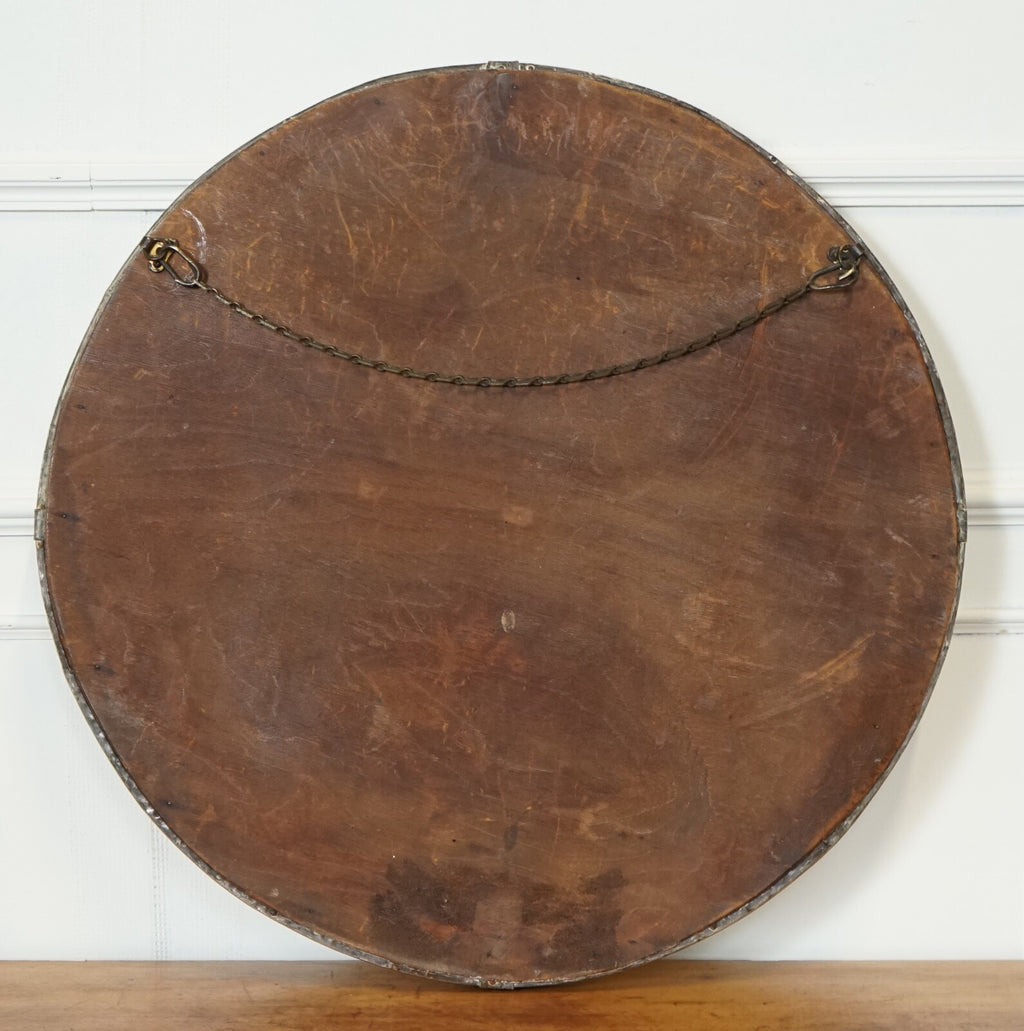 ARTS & CRAFTS LIBERTYS OF LONDON HAMMERED BRASS WALL MIRROR CIRCA 1910