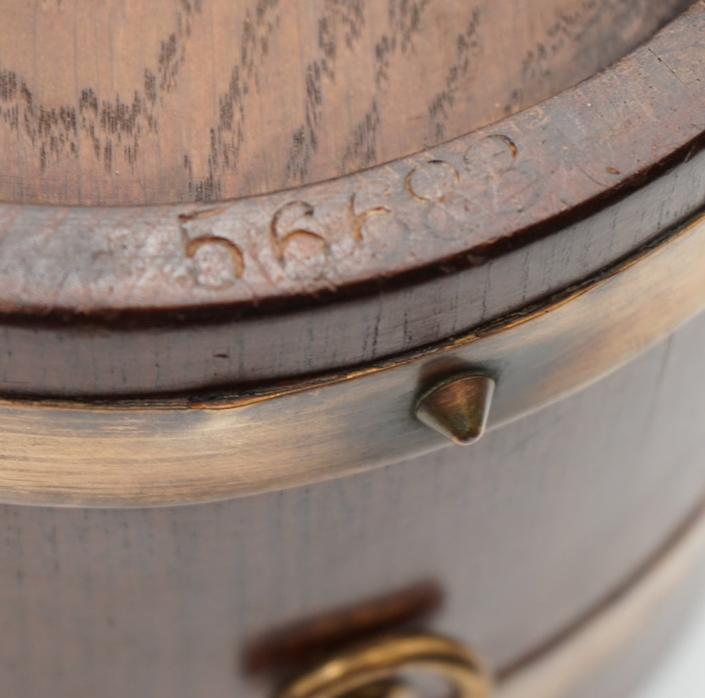 ANTIQUE R A LISTER & CO OAK 1900s EDWARDIAN BUCKET WITH BRASS BRACES
