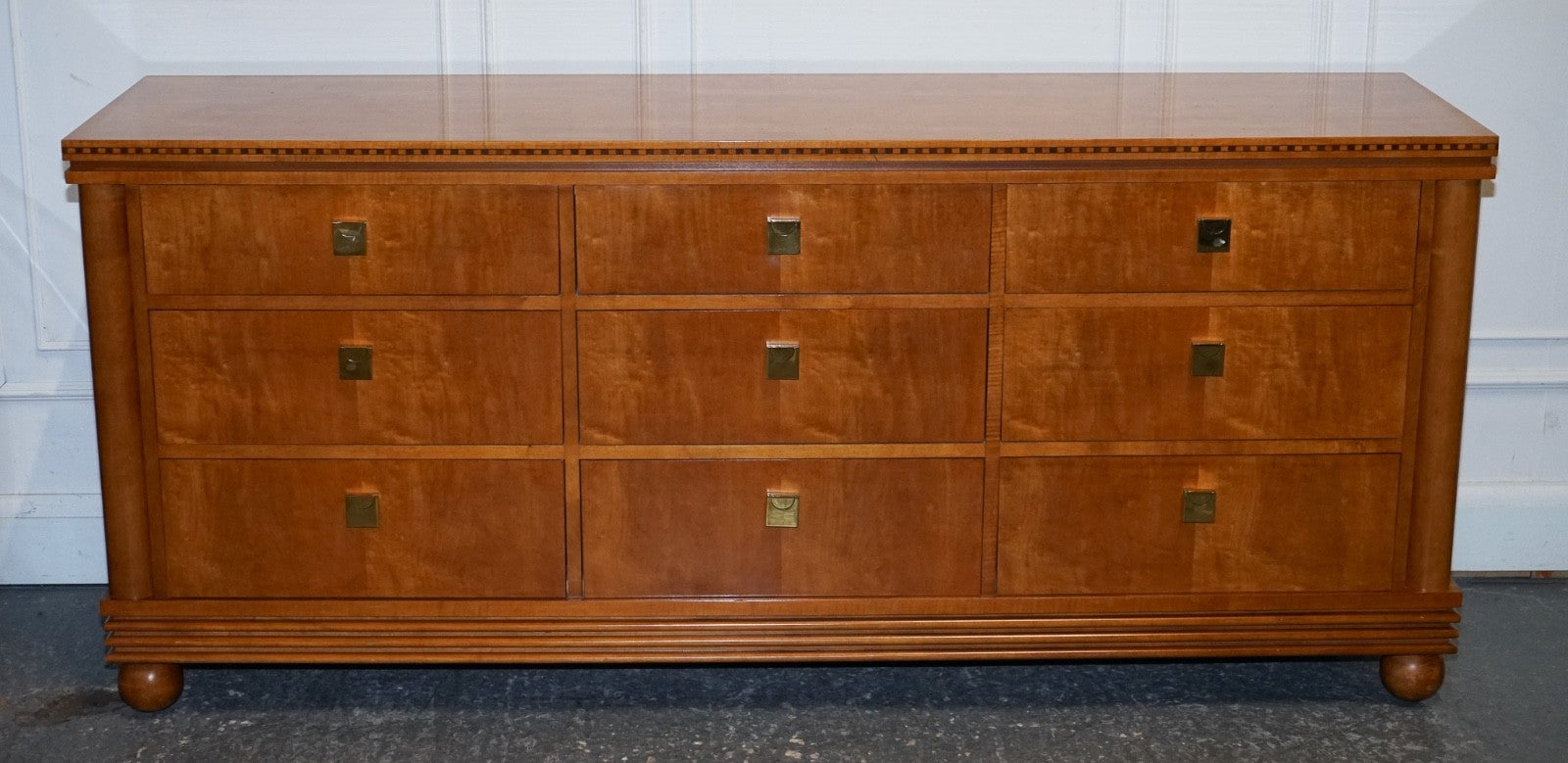 AMERICAN HICKORY WHITE GENESIS BIEDERMEIER DRESSER SIDEBOARD BANK OF DRAWERS