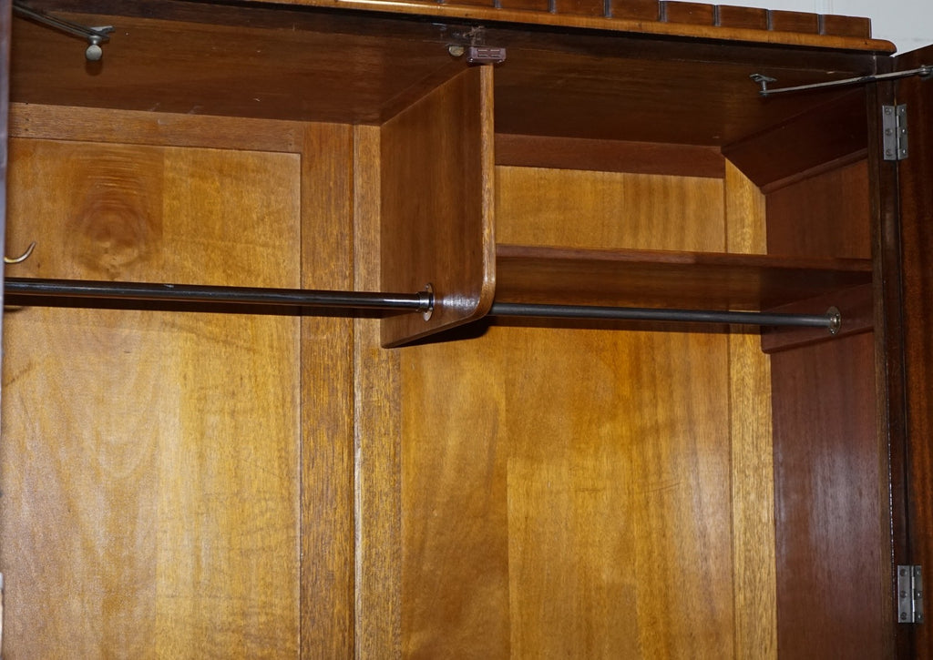 STUNNING ART DECO 1920 LARGE BURR WALNUT TWO DOOR WARDROBE OR AMOIRE