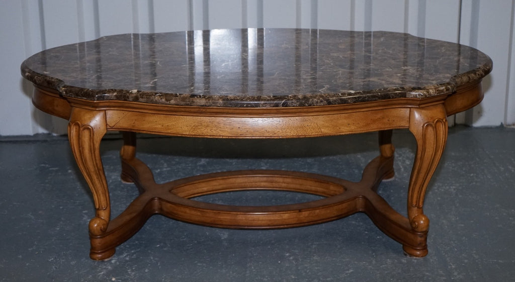 VINTAGE FRENCH STYLE COFFEE TABLE WITH FAUX MABRLE TOP