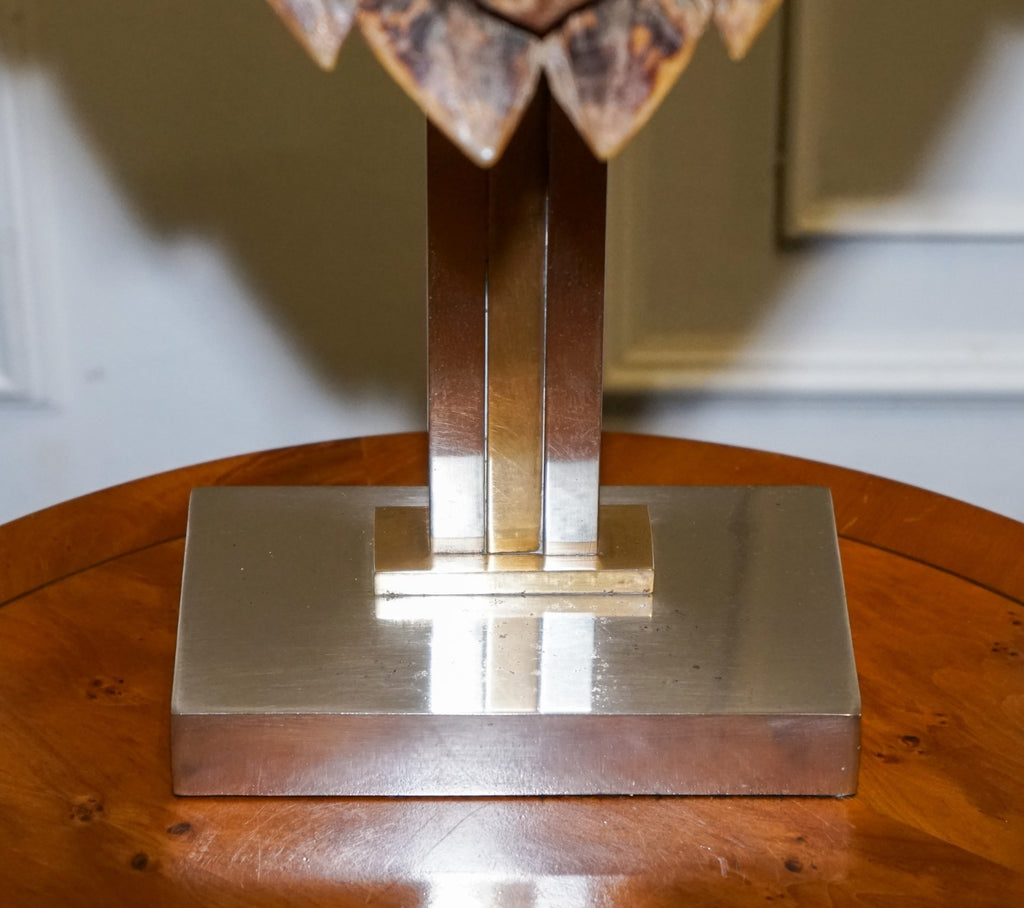 CIRCA 1960'S RARE TURTLE TORTOISE TABLE LAMP ON ART DECO STYLE STAND