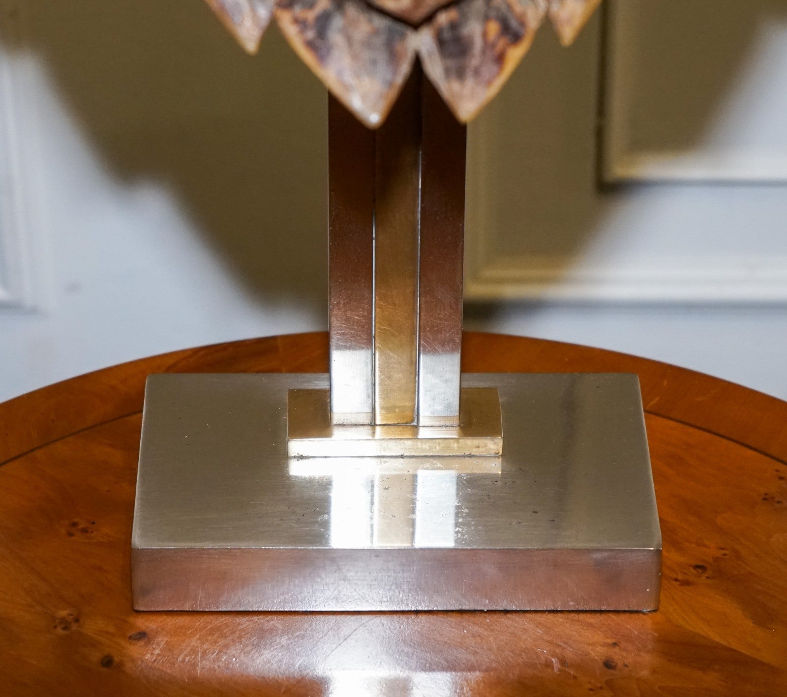 CIRCA 1960'S RARE TURTLE TORTOISE TABLE LAMP ON ART DECO STYLE STAND