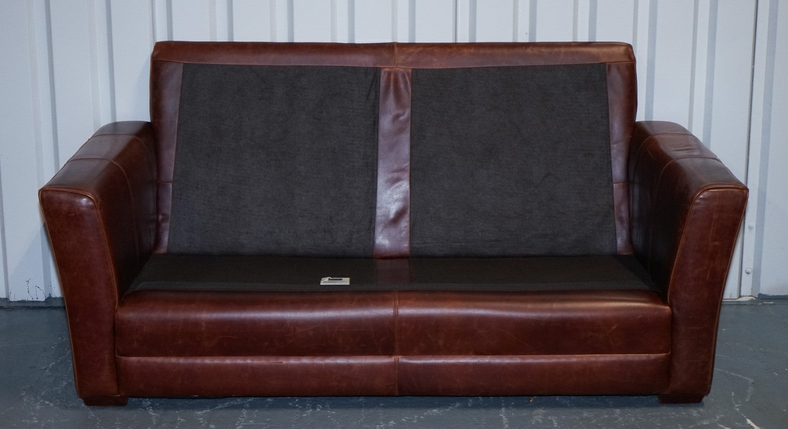 VINTAGE BROWN LEATHER TWO TO THREE SEATER SOFA