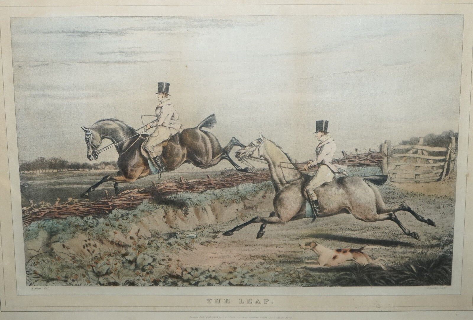 SET OF FOUR PRINTS BURR WALNUT FRAMES IN THE MANNER OF HENRY THOMAS ALKEN