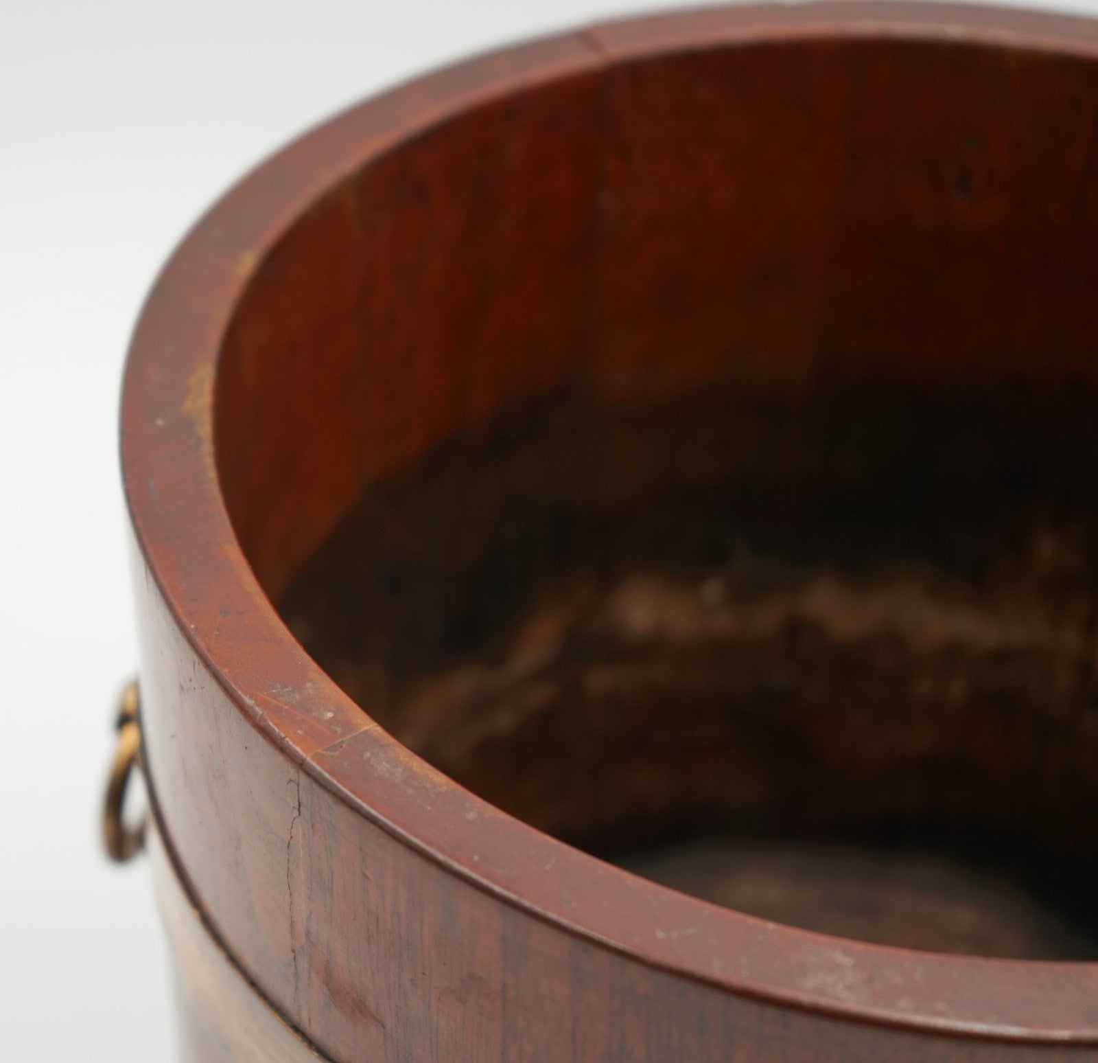ANTIQUE R A LISTER & CO OAK 1900s EDWARDIAN BUCKET WITH BRASS BRACES