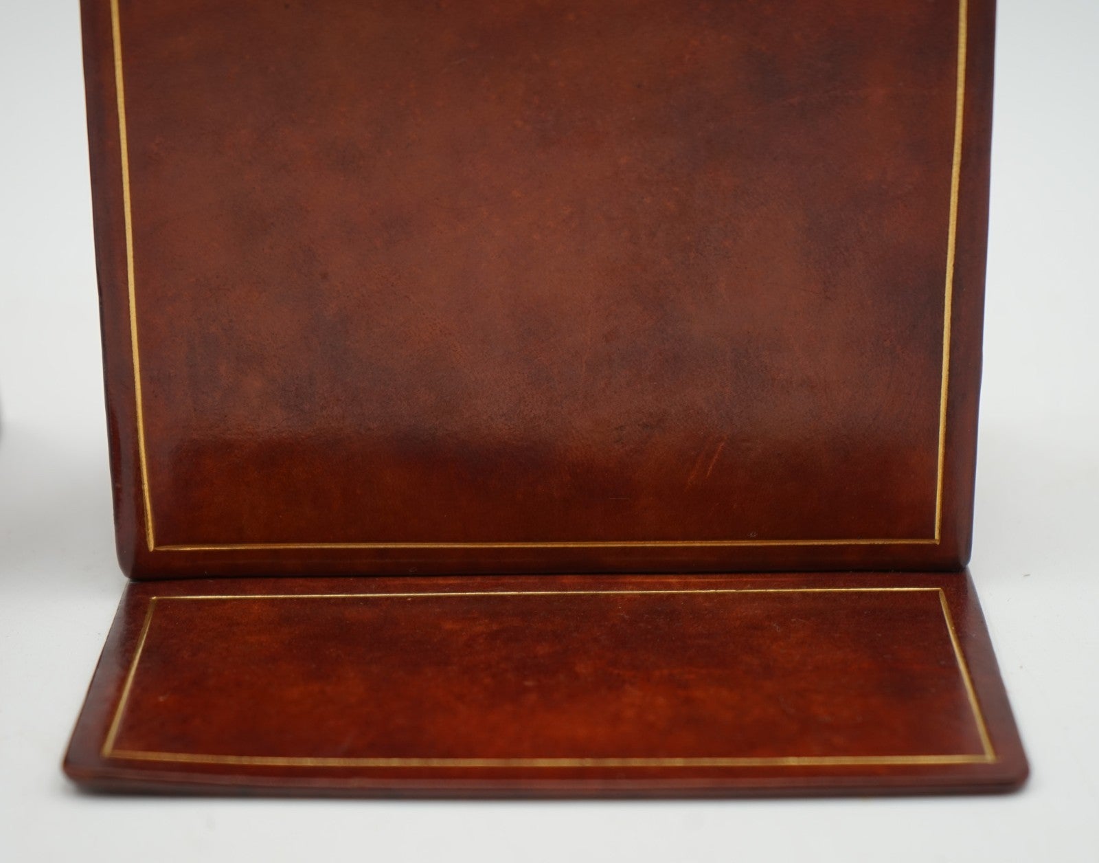 RARE PAIR OF ANTIQUE ASPREY LONDON LEATHER BOOK ENDS