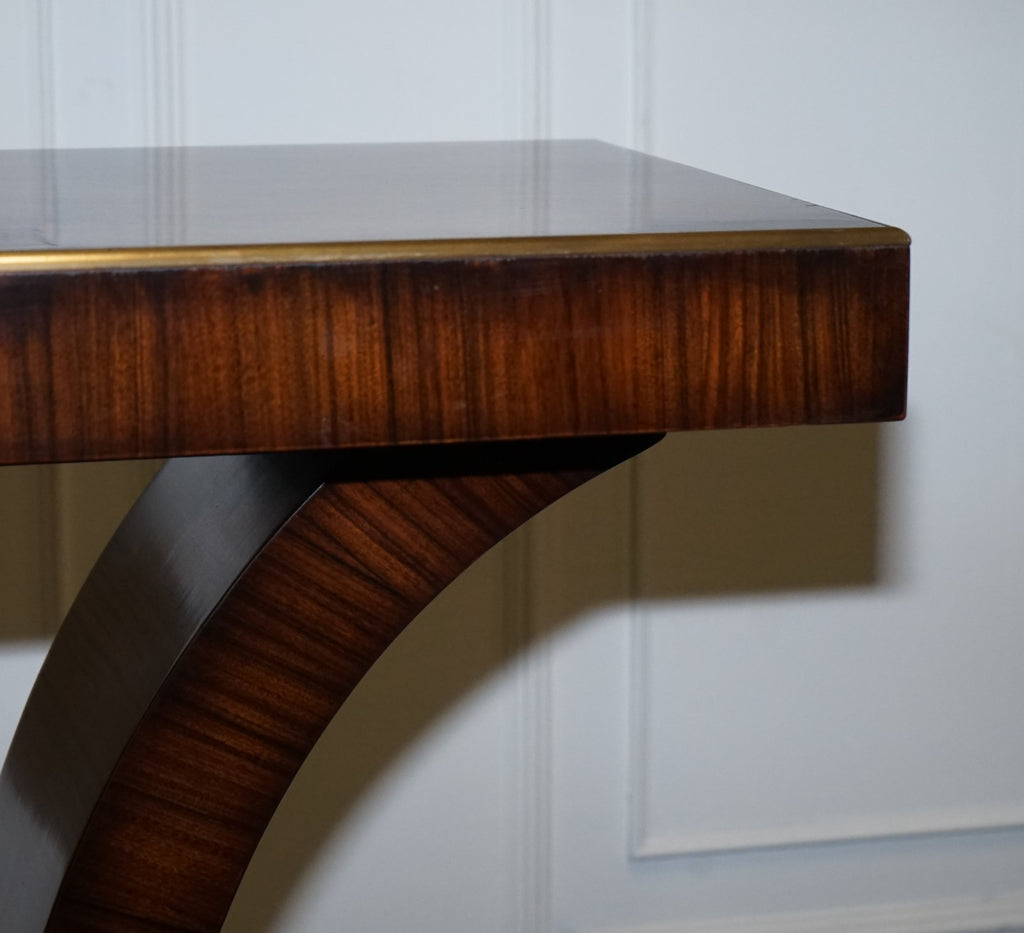 ART DECO EXOTIC MORADO & BRASS VANCUCCI SUNBURST CONSOLE BY THEODORE ALEXANDER