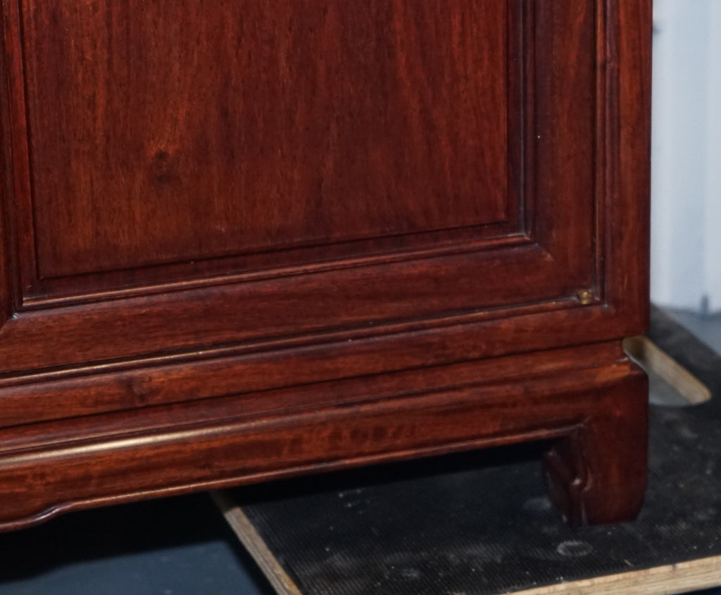 TREMENDOUS ORIENTAL CHINESE TEAK BOOKCASE DISPLAY CABINET WITH SIX DOORS