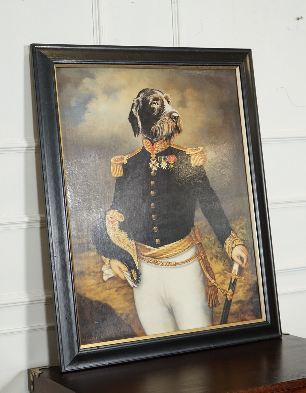 CEREMONIAL DRESS THIERRY PONCELET FRAMED ART PRINT BLACK AND GOLD FRAME