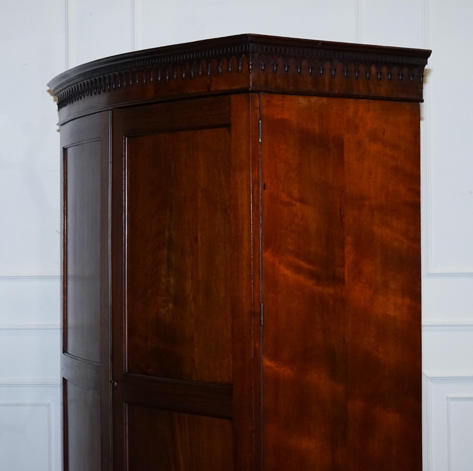 ANTIQUE ENGLISH GEORGE III LINEN PRESS CONVERTED TO WARDROBE