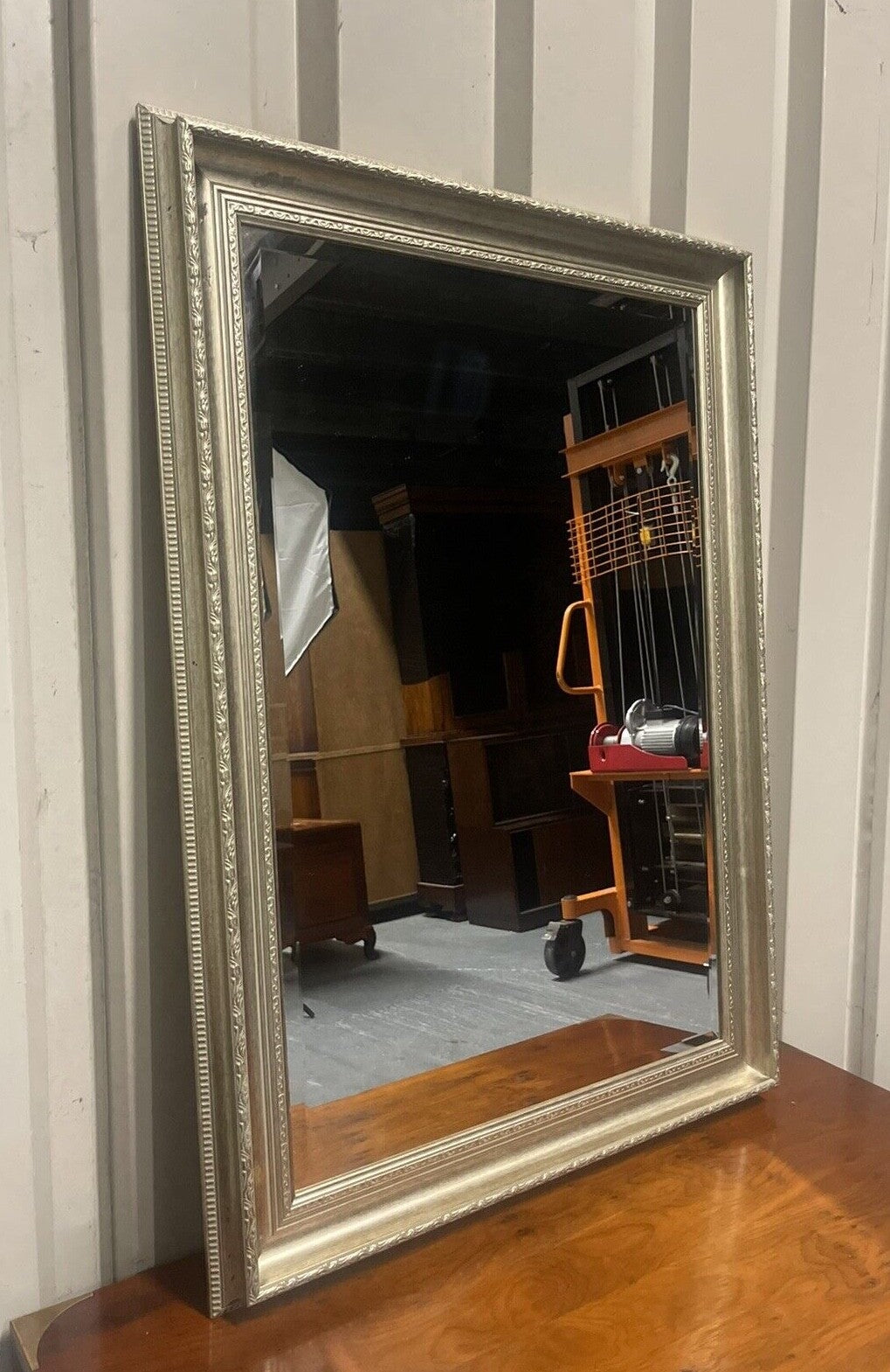 VINTAGE SILVER ORNATE BEVELLED MIRROR