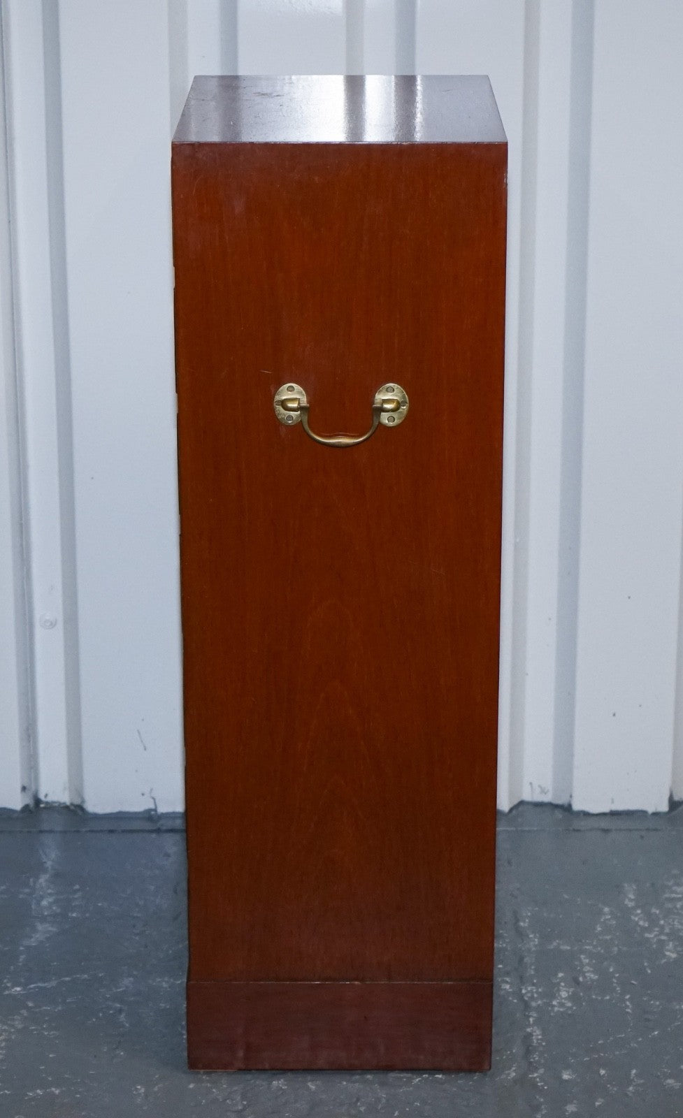 MILITARY CAMPAIGN STYLE TALLBOY TALL  CHEST OF DRAWERS BRASS HANDLES