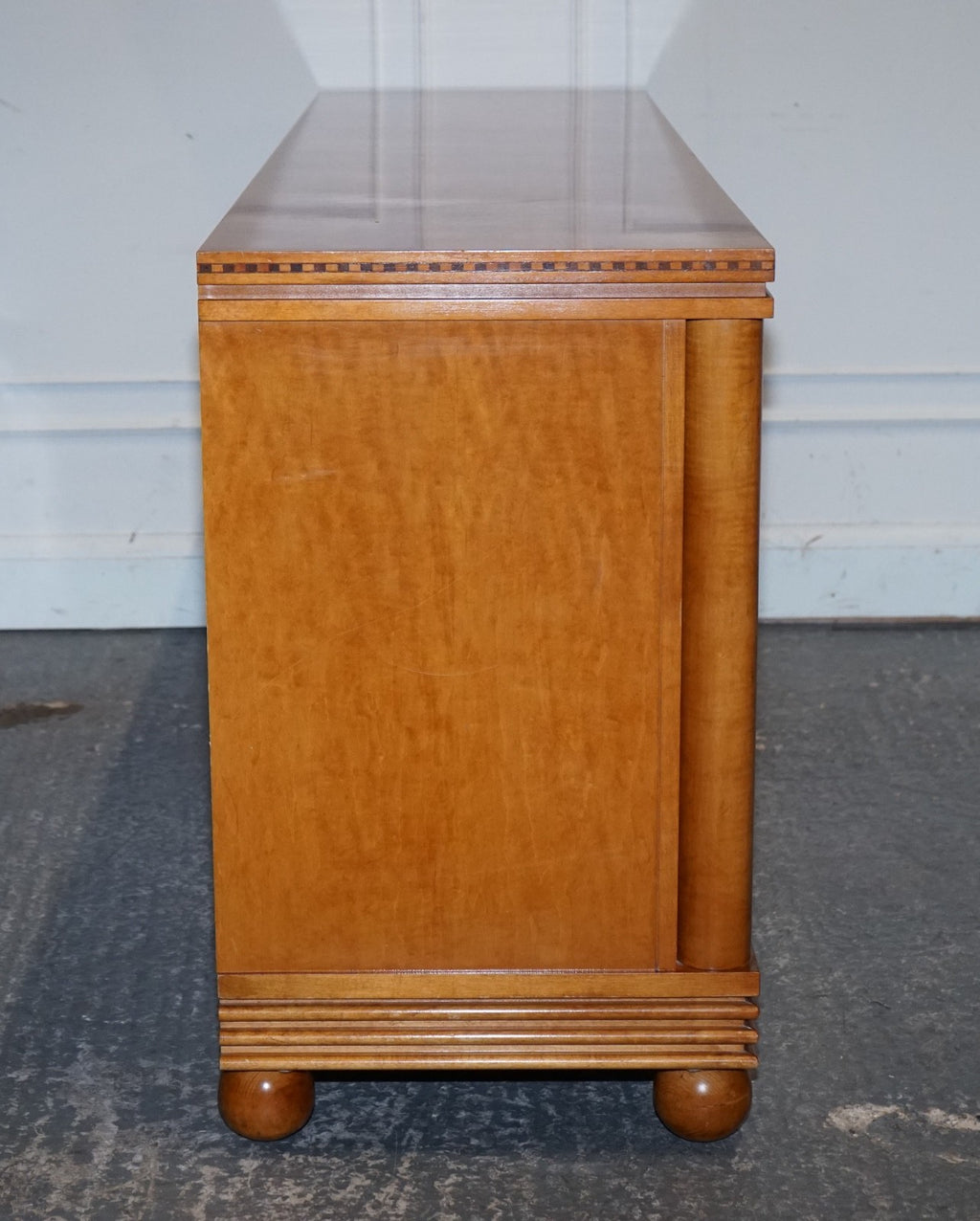 AMERICAN HICKORY WHITE GENESIS BIEDERMEIER DRESSER SIDEBOARD BANK OF DRAWERS
