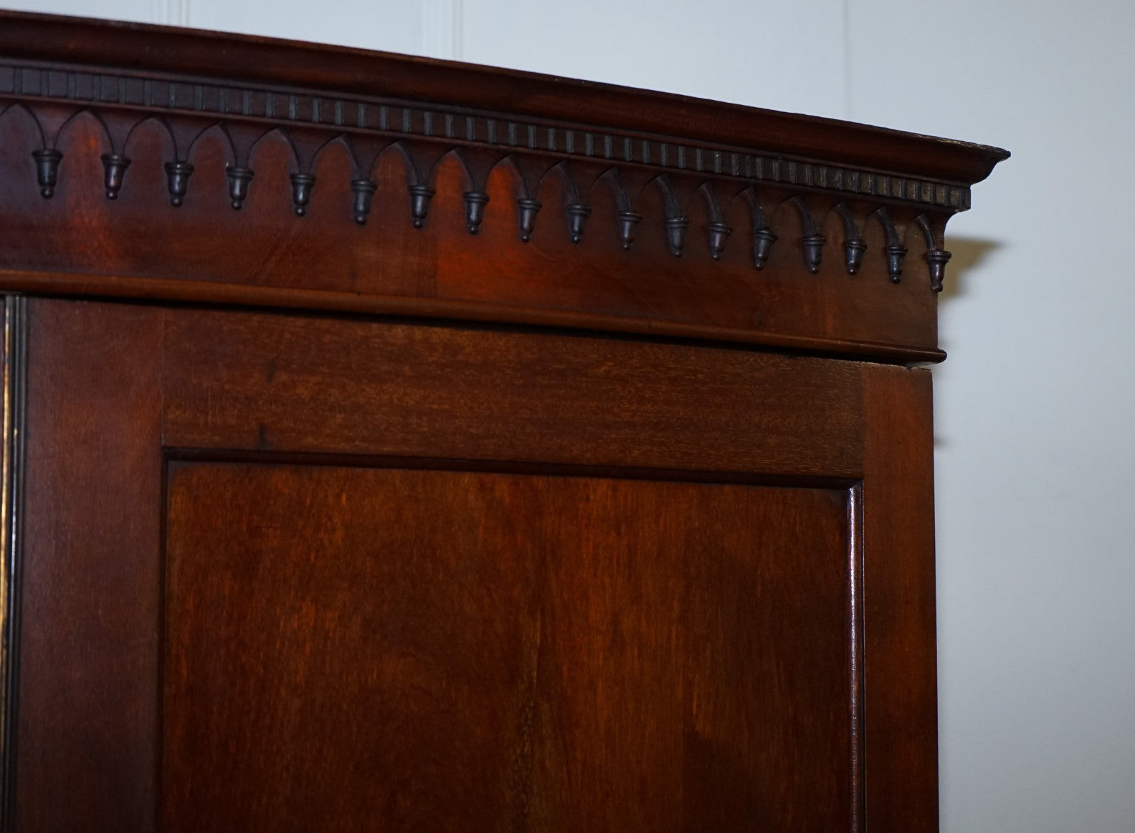 ANTIQUE ENGLISH GEORGE III LINEN PRESS CONVERTED TO WARDROBE