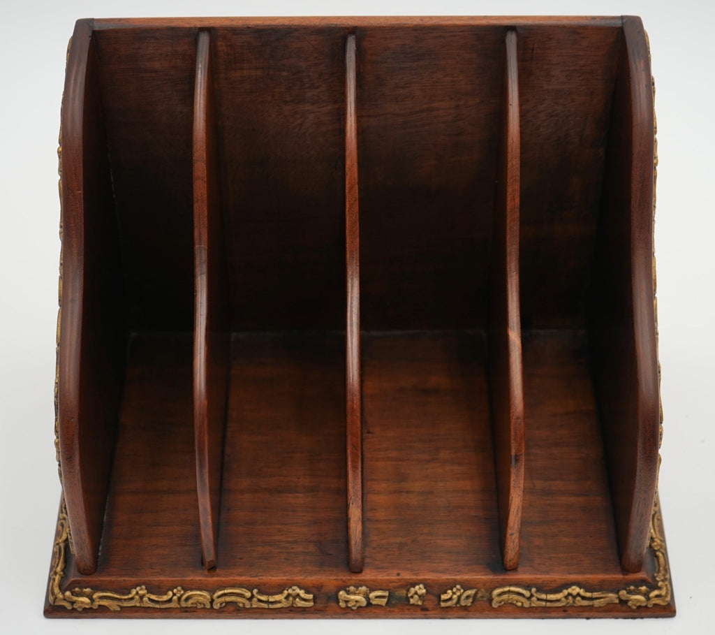 ANTIQUE ENGLISH WOODEN GILTED DESK CLERKS LETTER RACK ORGANISER