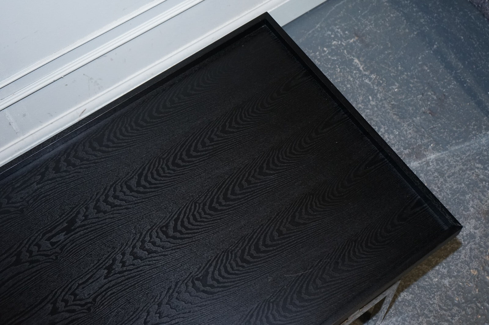 CASA PADRINO ART DECO STYLE BLACK TOP AND STAINLESS STEEL COFFEE TABLE