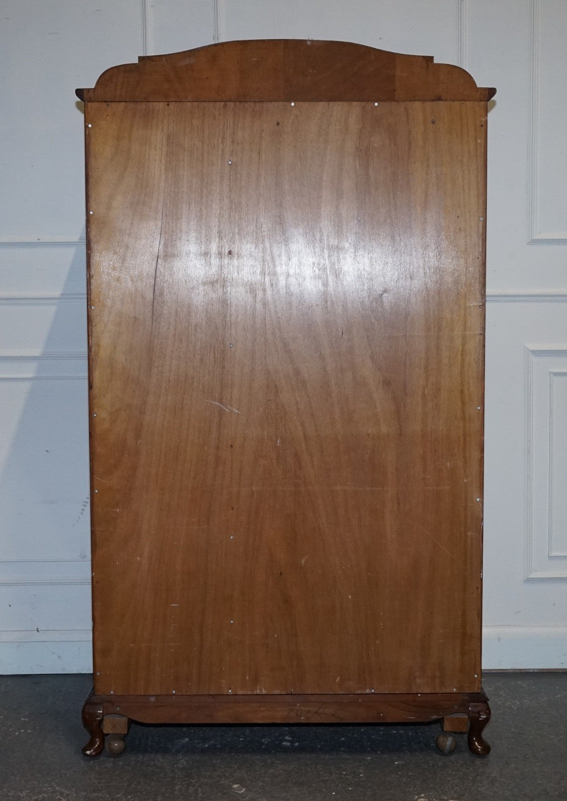 VICTORIAN QUEEN ANNE ENGLISH ART DECO BURR WALNUT TWO DOOR WARDROBE
