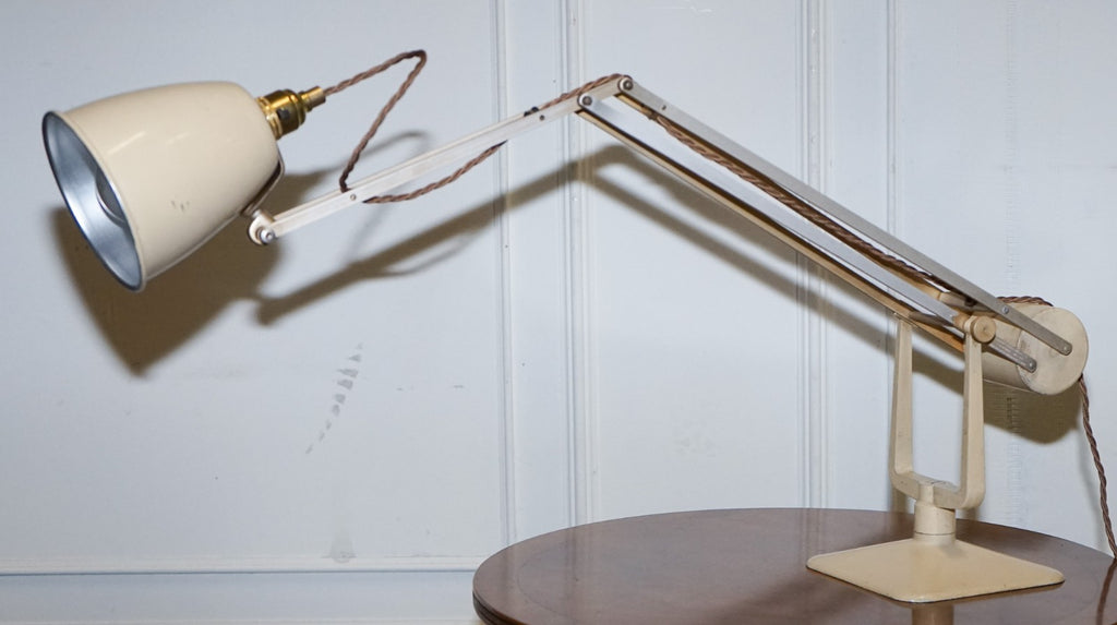 ANTIQUE CIRCA 1950 RECLAIMED HADRILL & HORSTMANN COUNTERPOISE DESK LAMP