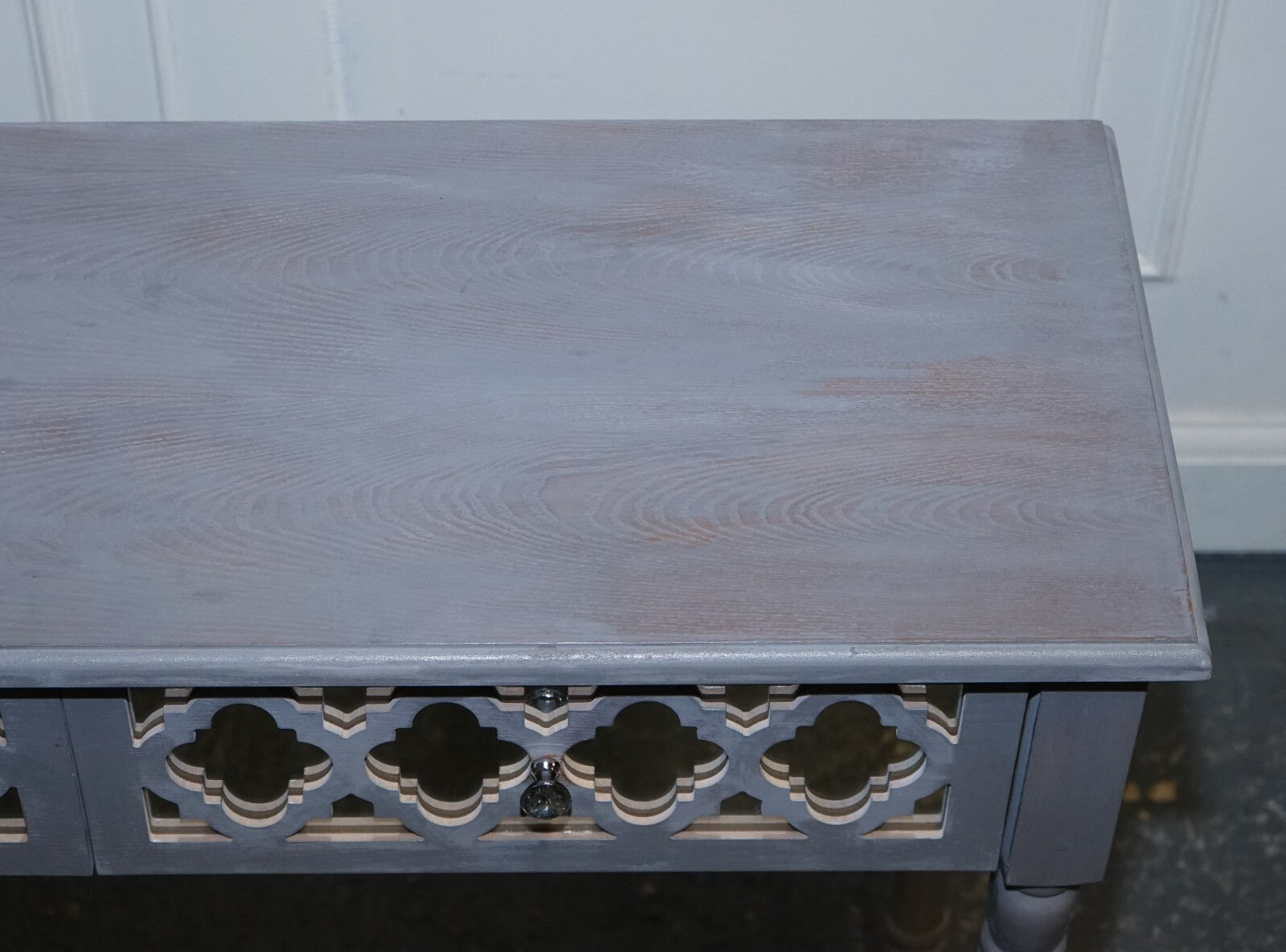 LOVELY HAND PAINTED MIRRORED DRESSING CONSOLE TABLE MATCHING STOOL AVAILABLE