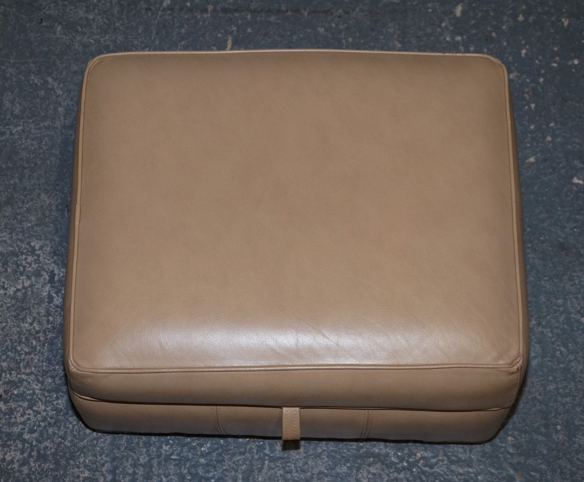 FINE LATTE BROWN LEATHER OTTOMAN FOOTSTOOL WITH STORAGE BY MULTIYORK ENGLAND