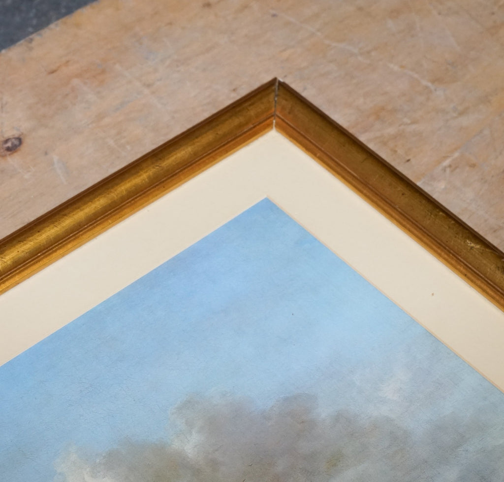 VINTAGE FRAMED PRINT IN GOLD FRAME BY DUTCH PAINTER JAN WIJNANTS 74 X 87 CM