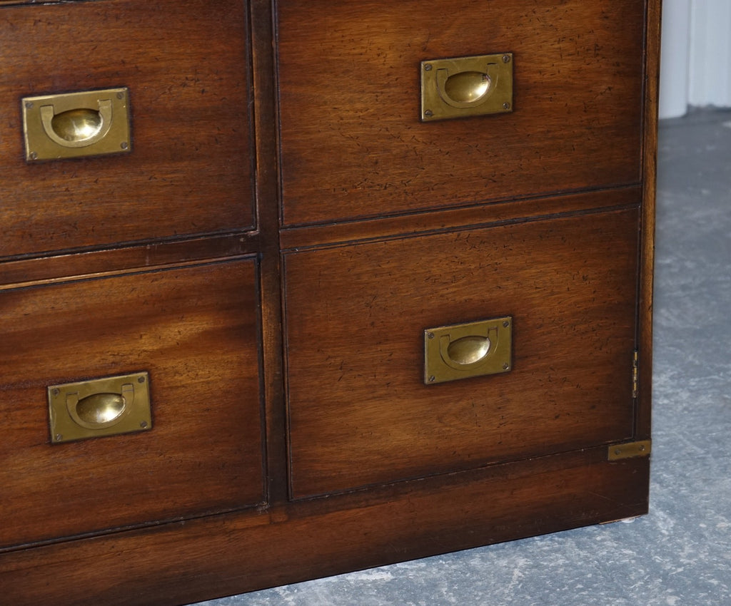 1950'S BRITISH BEVAN FUNNELL MILITARY CAMPAIGN SIDEBOARD BRASS FITTINGS