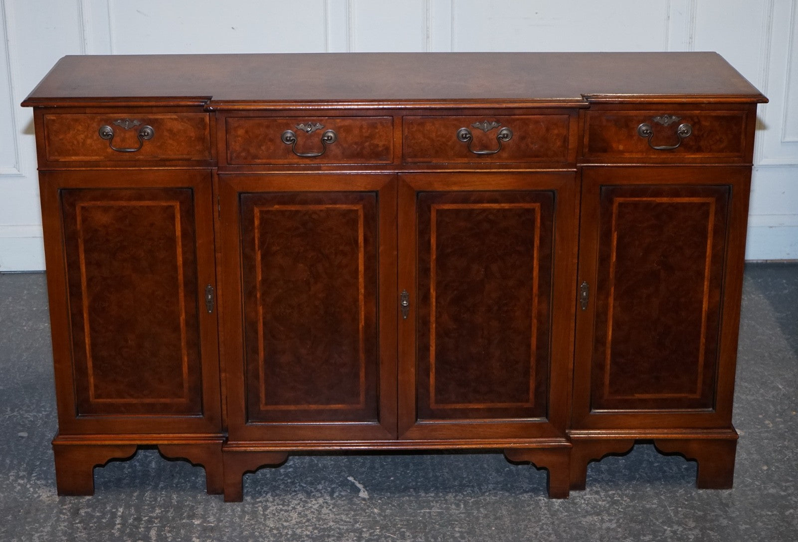 VINTAGE BURR WALNUT SIDEBOARD MADE BY JAN SMITH BRIGHTON