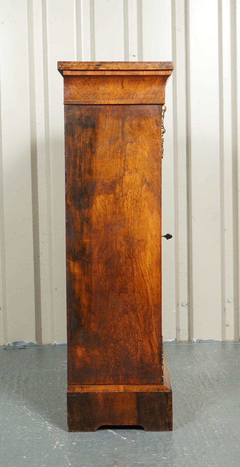 19TH CENTURY VICTORIAN BURR WALNUT MARQUETRY PIER GLAZED CABINET