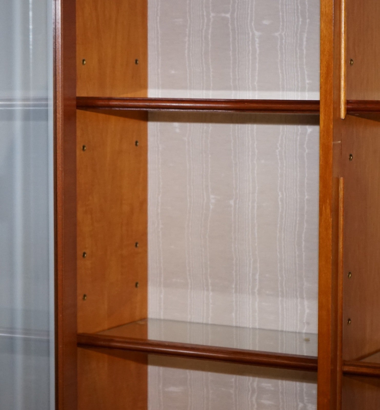 VINTAGE YEW WOOD DISPLAY CABINET MADE BY BRADLEY ENGLAND